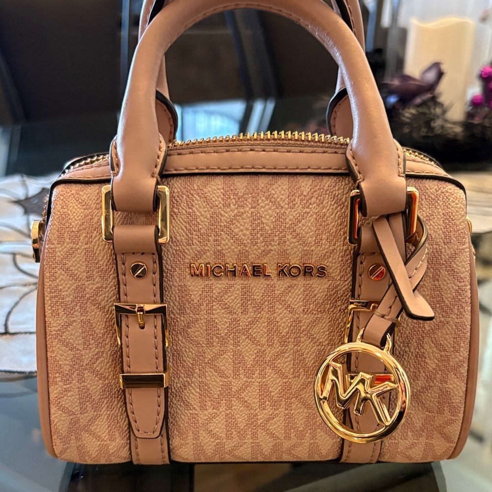 Michael Kors Blush Mini Bag with Gold Accents